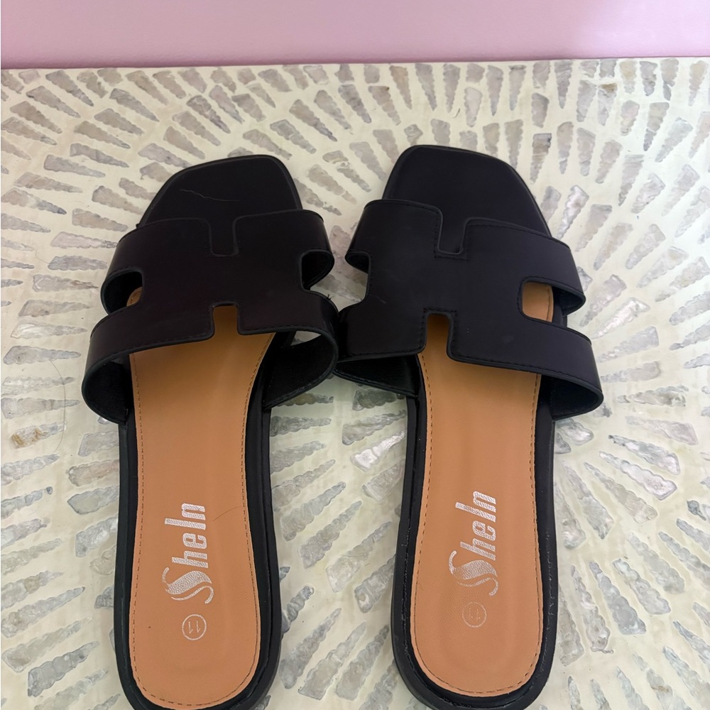 SHEIN Black Slide Sandals for Women